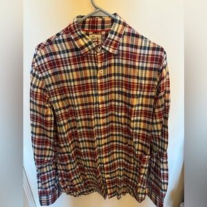 Relwen Men’s Plaid Button Down Shirt Long Sleeve Cotton Size M